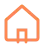 Icône maison au contour orange