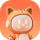 Mascotte chat LOCKimmo sur fond orange