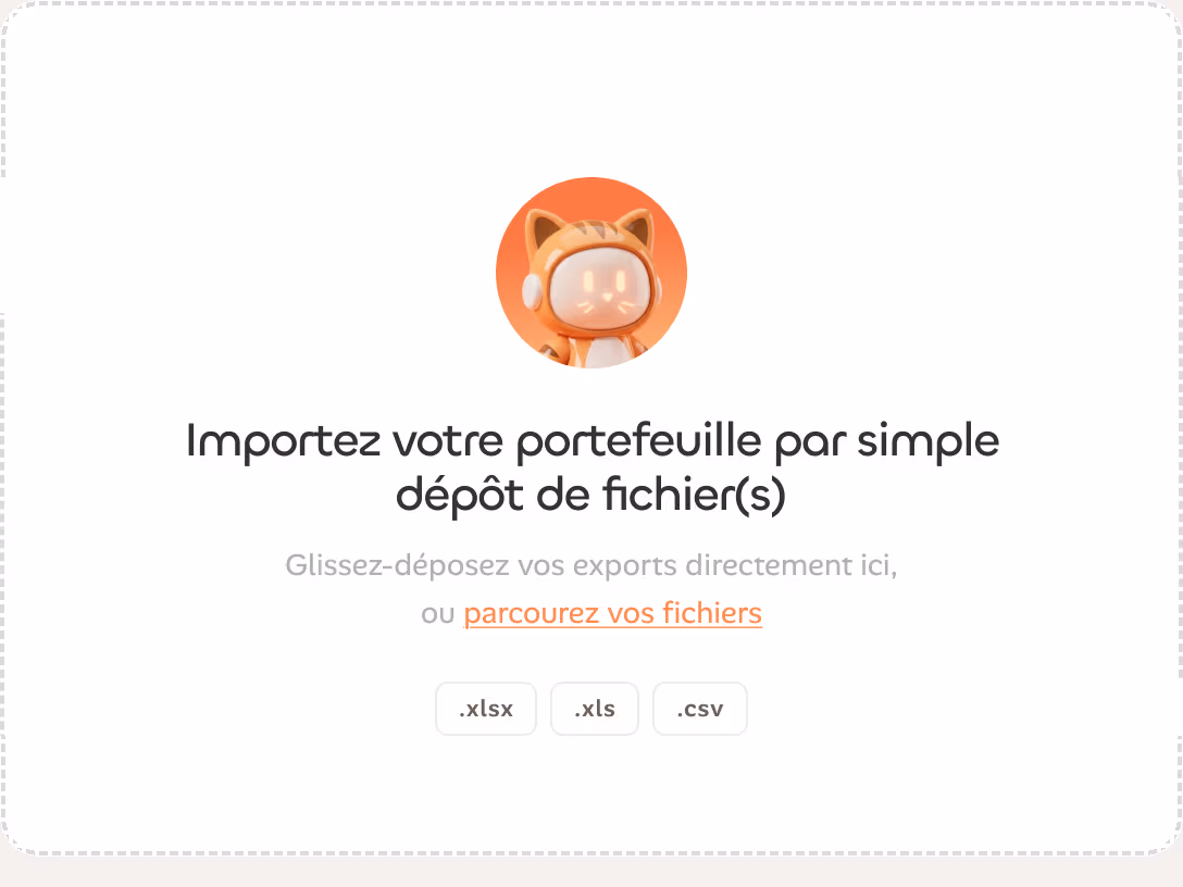 Zone de dépôt de fichiers pour l'import d'un portefeuille dans LOCKimmo