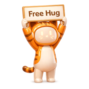 La mascotte LOCKimmo brandissant une pancarte « Free Hug »