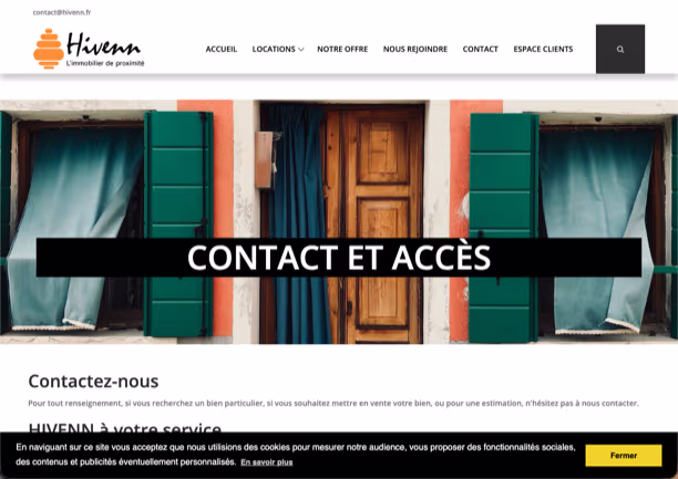 Capture du site web de l'agence Hivenn