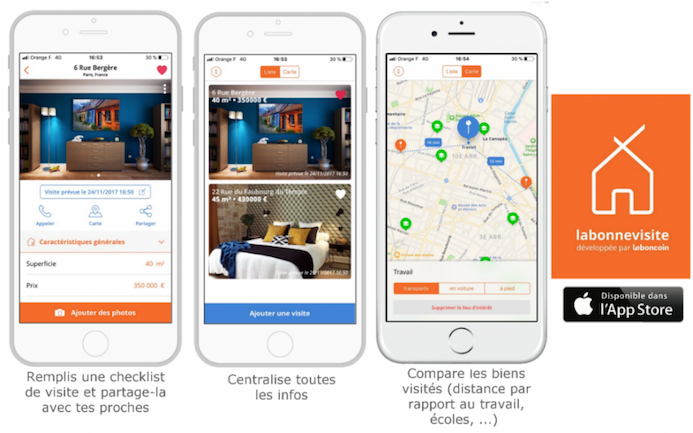 “Labonnevisite”, l’application dédiée à la recherche immobilière par Leboncoin