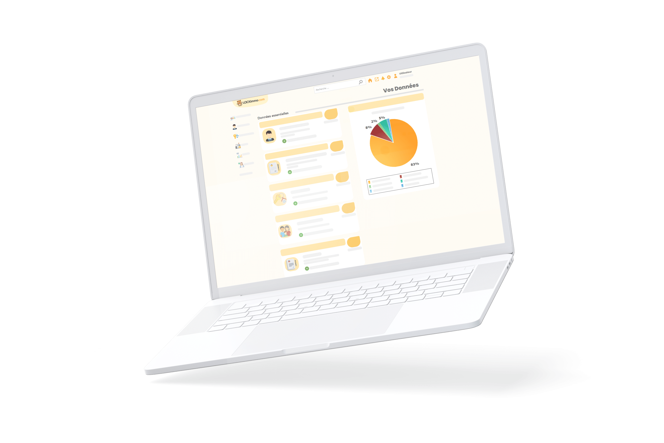 Ordinateur portable affichant le logiciel LOCKimmo